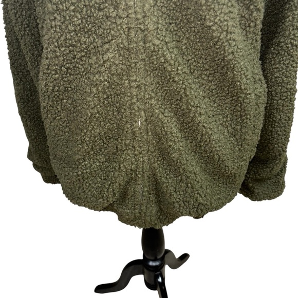 Urban Outfitters Women's S Small Full Zip Sherpa Jacket Green Teddy Shearling - Picture 4 of 10